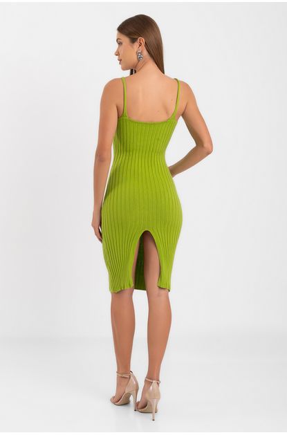 Vestido midi alca fina verde -1-